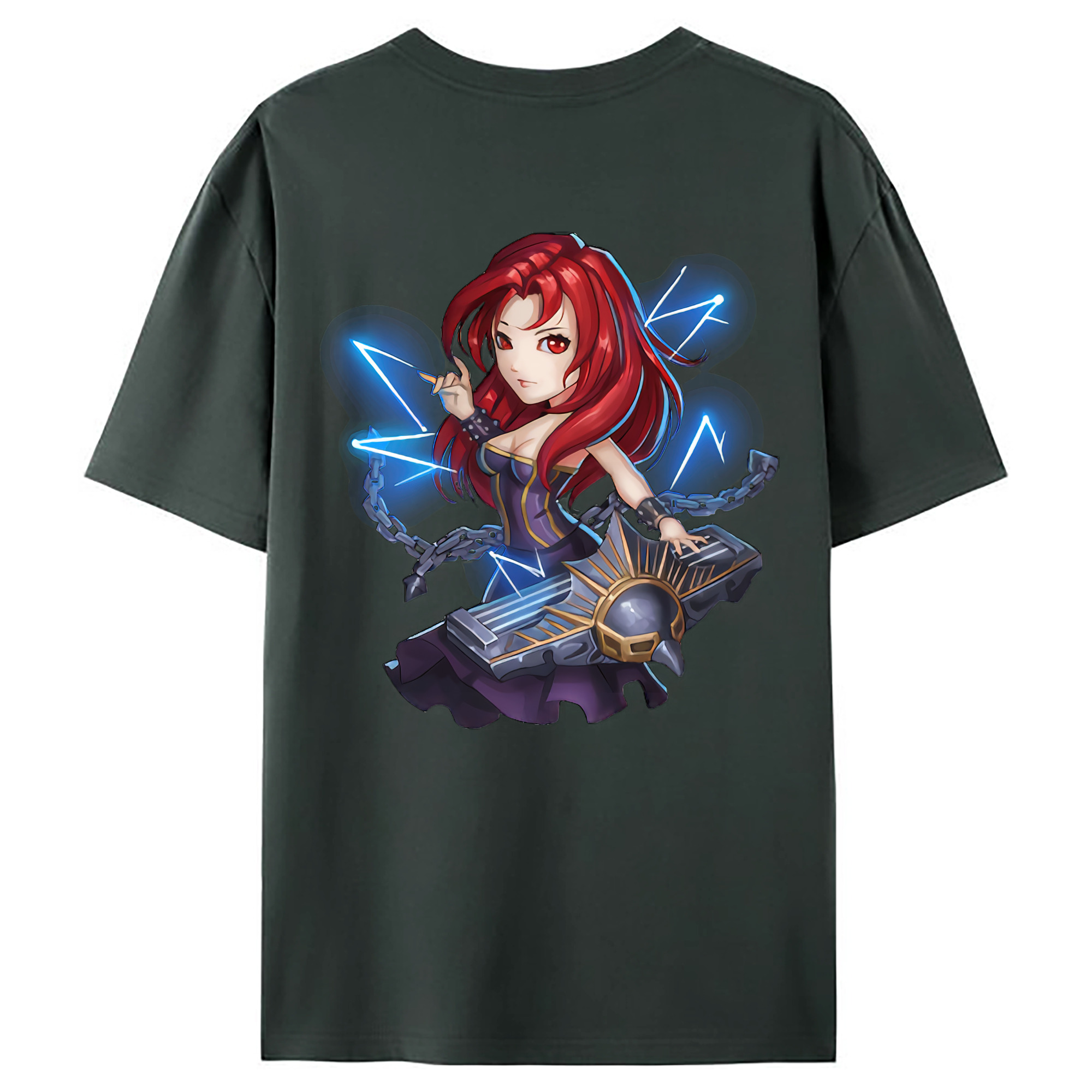 （画像用） リーグ・オブ・レジェンド League of Legends LOL 綿100％ メンズ半袖Tシャツ（バックプリント） 通気性